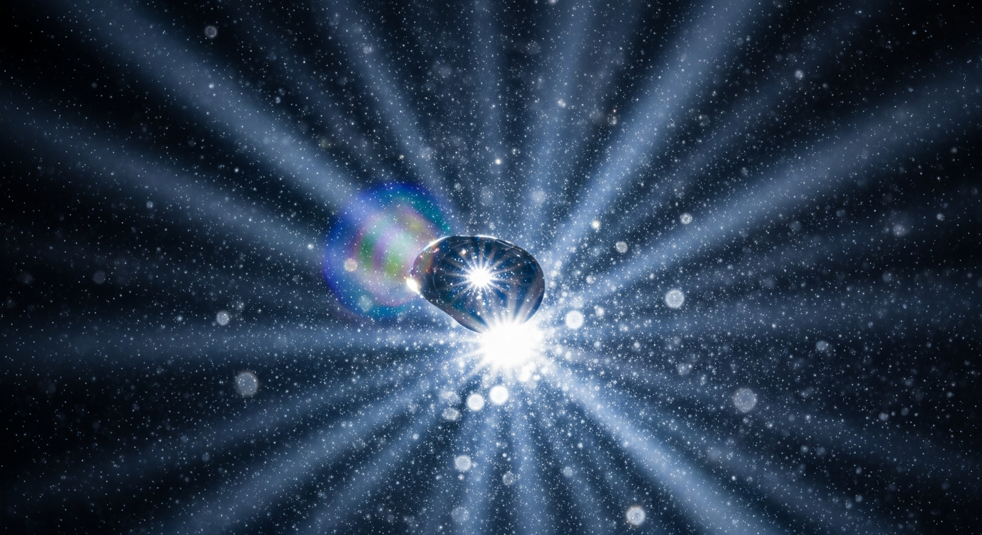 Diffusion de la lumière bleue à travers des particules d'air illustrant pourquoi le ciel est bleu