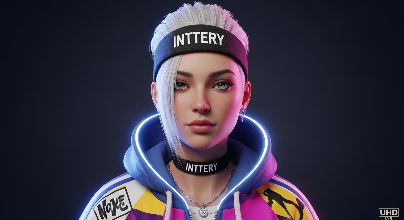 Portrait détaillé d'un influenceur virtuel généré par IA aux traits parfaits et au style contemporary
