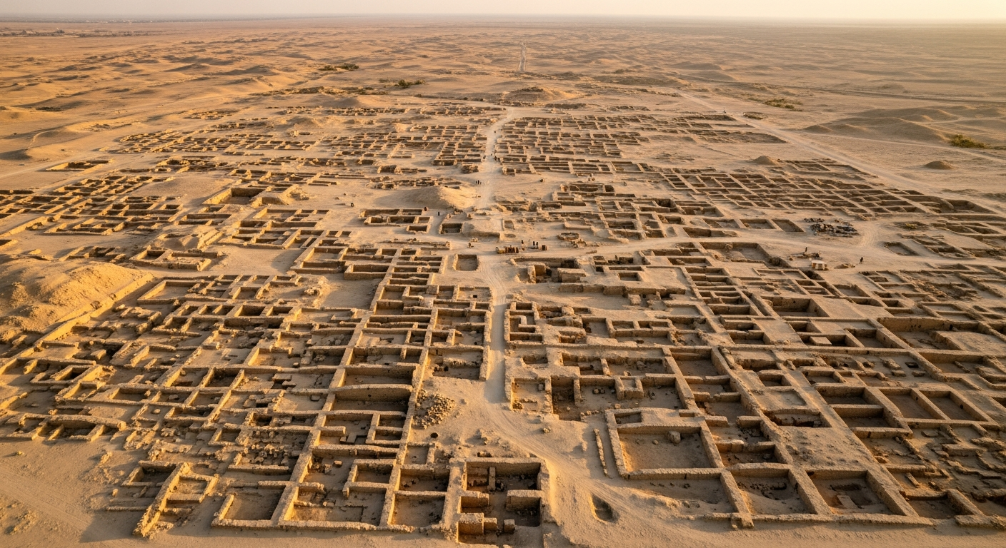 Ruines archéologiques d'Uruk, cité sumérienne antique découverte en Mésopotamie