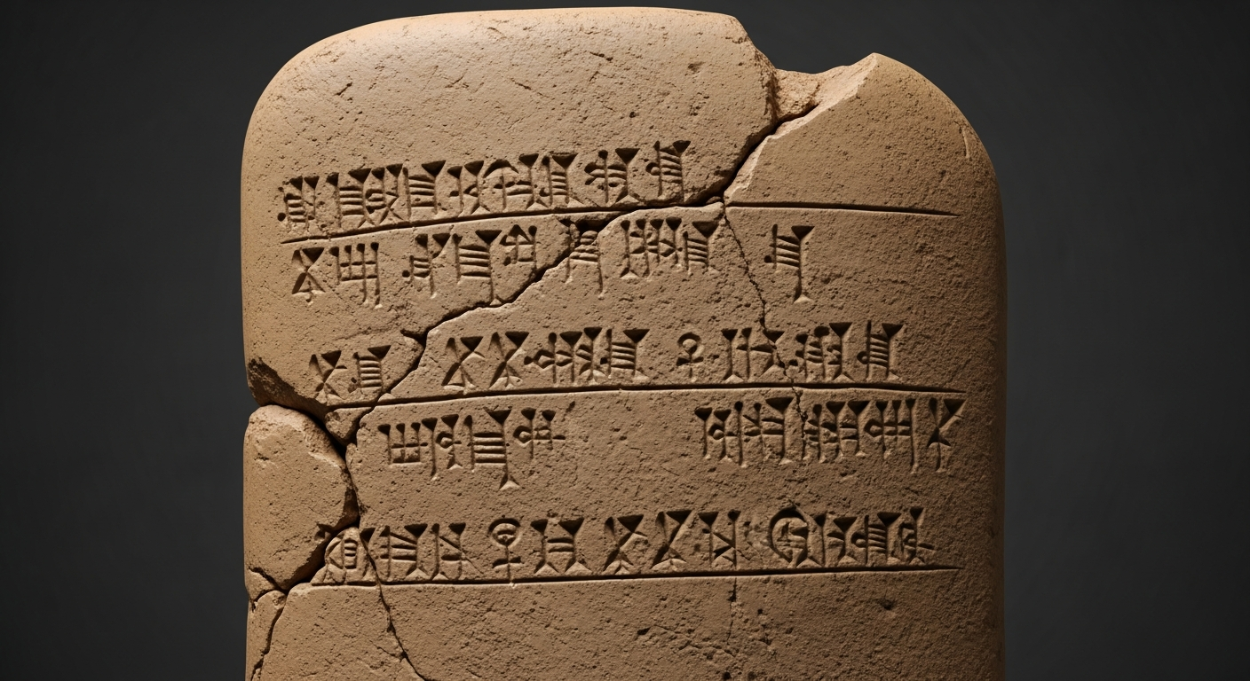 Tablette d'argile sumérienne avec écriture cunéiforme, symbole de la plus ancienne civilisation du monde
