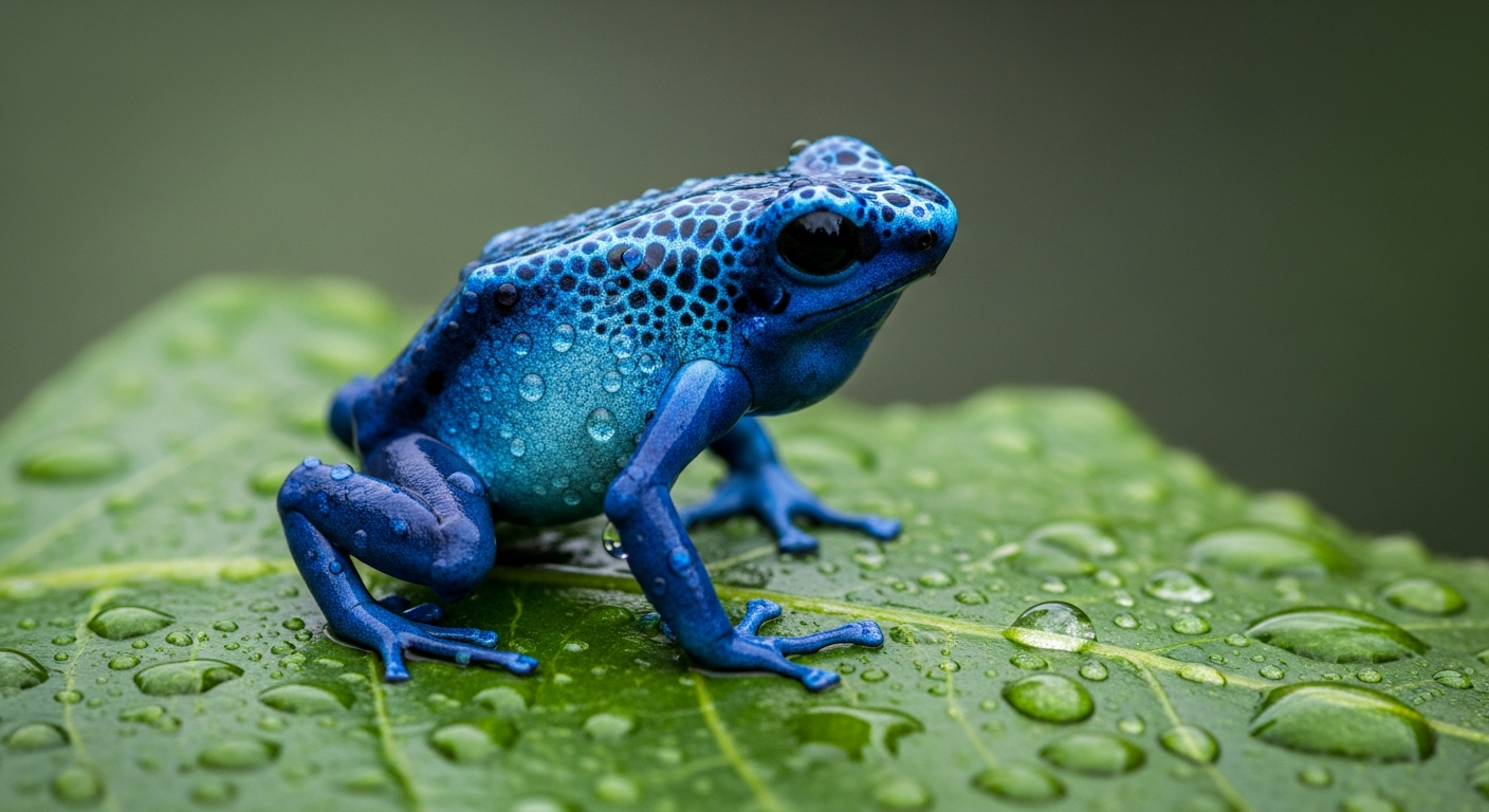 Grenouille colorée en forêt tropicale illustrant la protection environnement face aux menaces climatiques