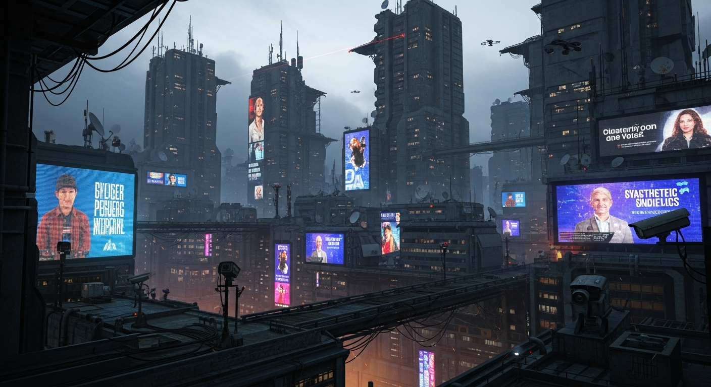 Ville futuriste dystopique illustrant la science-fiction urbaine et ses thèmes sociaux