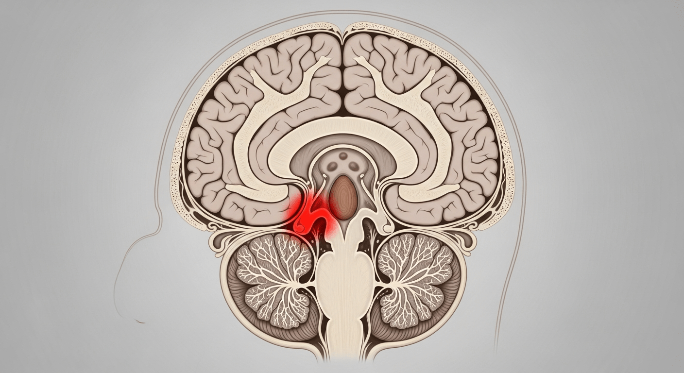 Illustration du cerveau mettant en avant l'amygdale responsable de l'anxiété et la peur