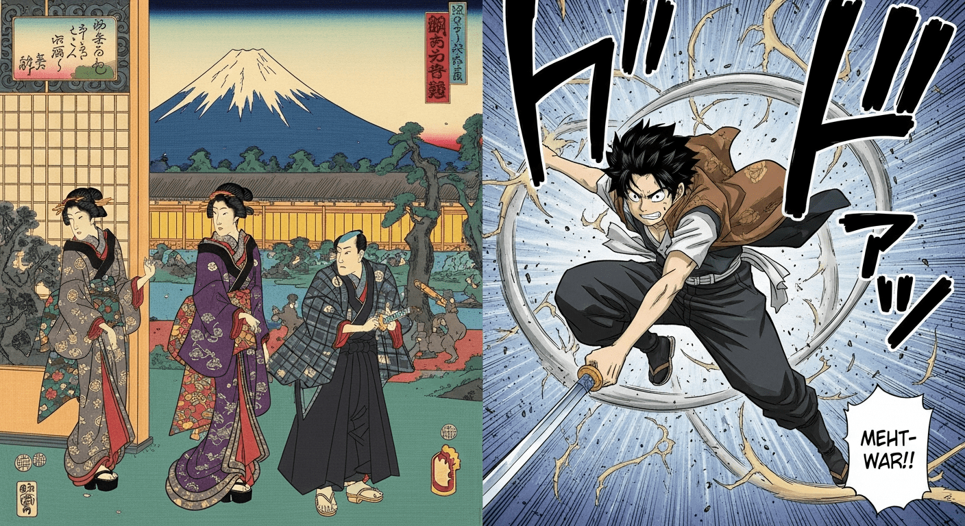 Évolution artistique de la culture japonaise vers l'anime et le manga moderne