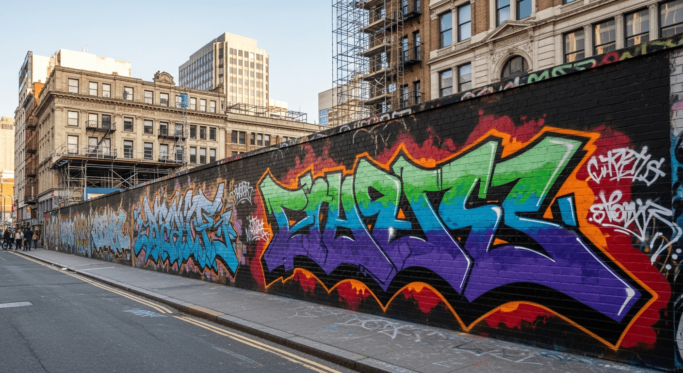 Graffiti urbain illustrant la culture urbaine et l'art du hip-hop