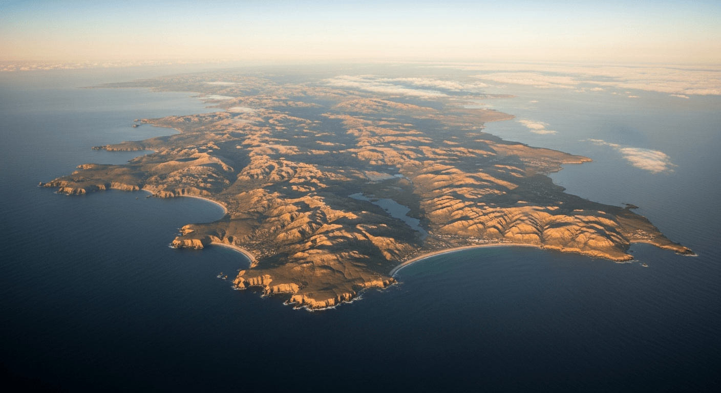 Vue aérienne de l'île de Grande-Bretagne entourée par l'océan Atlantique, illustrant la géographie du Royaume-Uni