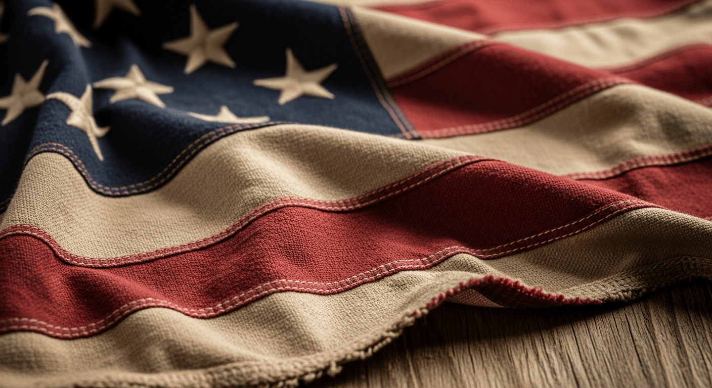États-Unis : drapeau américain ancien symbolisant l'histoire et la culture du pays