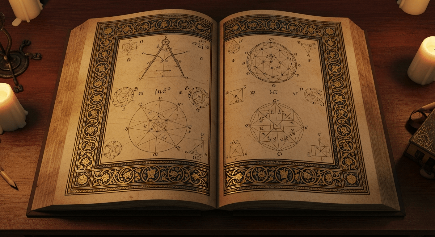 Manuscrit médiéval ouvert illustrant l'histoire des mathématiques et la diffusion du système de numération décimale