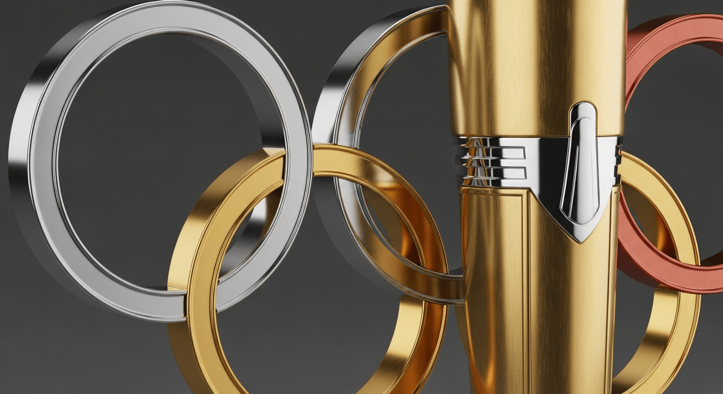 Symbole olympique représentant les innovations Paris 2024 et l'héritage olympique