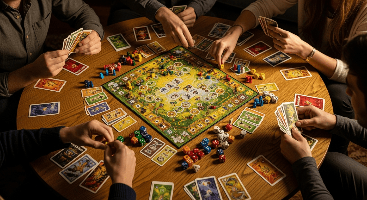 Lien social et divertissement autour d'une soirée jeux entre amis