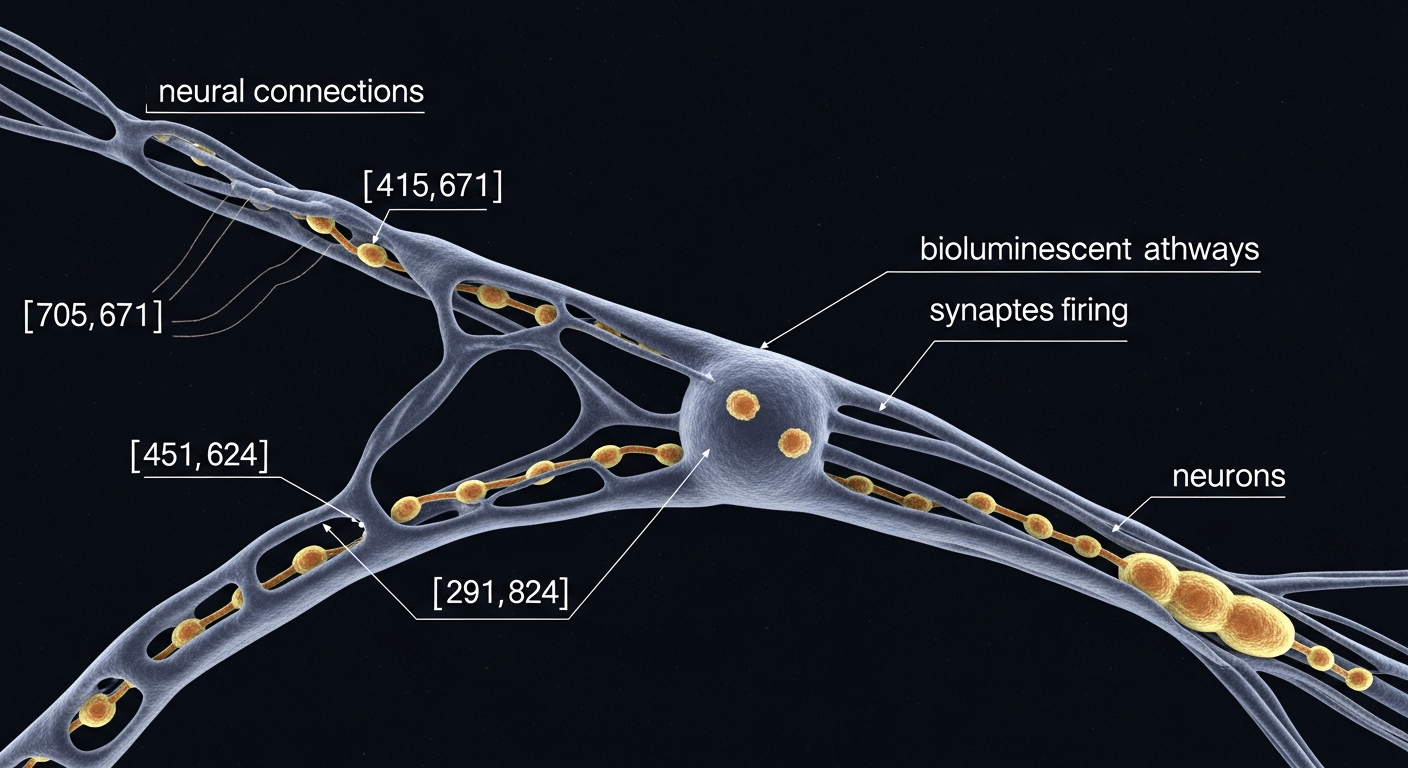 Représentation abstraite des connexions neuronales et de la mémoire humaine dans le cerveau