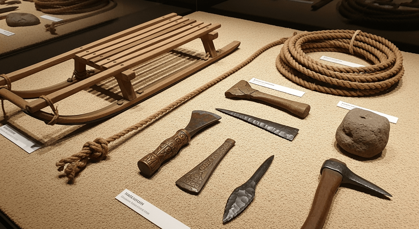 Outils et traîneaux utilisés par les anciens pharaons pour construire les monuments funéraires