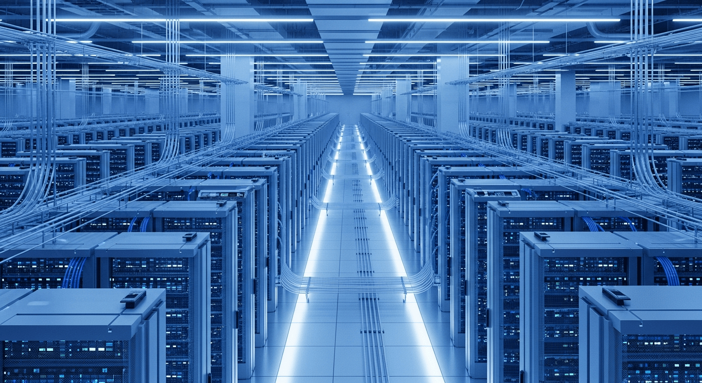 Serveurs et stockage de données dans un centre informatique gérant les connexions du réseau web