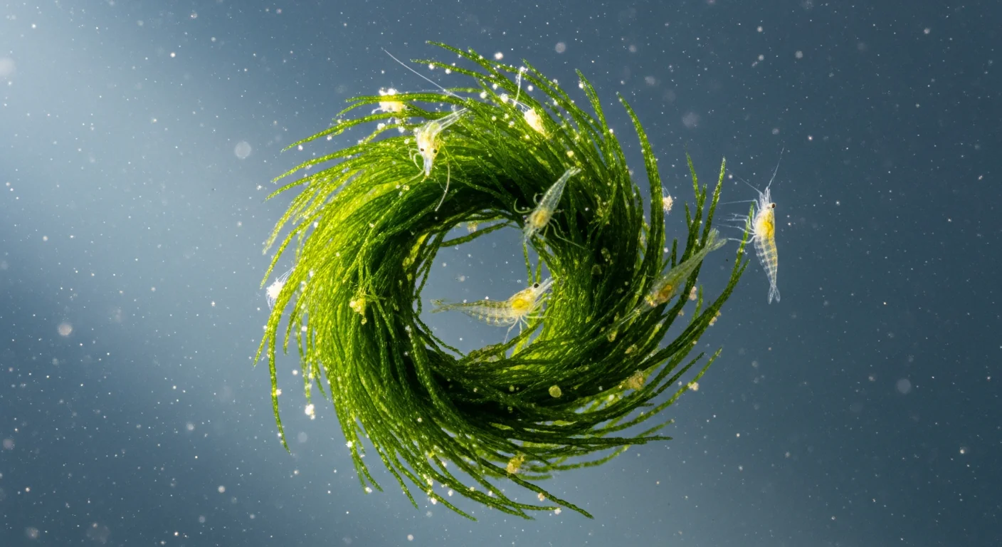Algues spiruline riches en carotène qui constituent l'alimentation principale des flamants