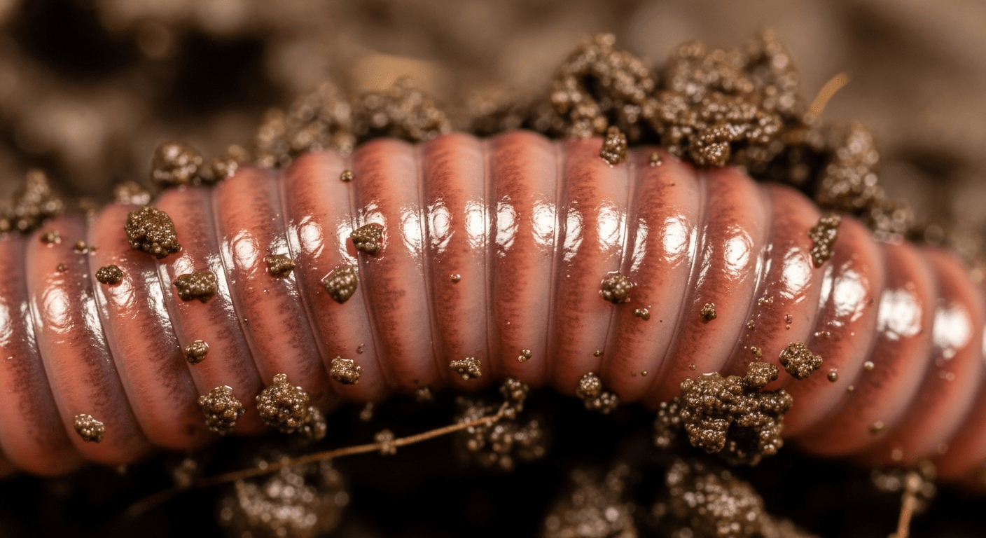 Vers de terre segmenté montrant la structure musculaire réelle des vers de sables de Dune