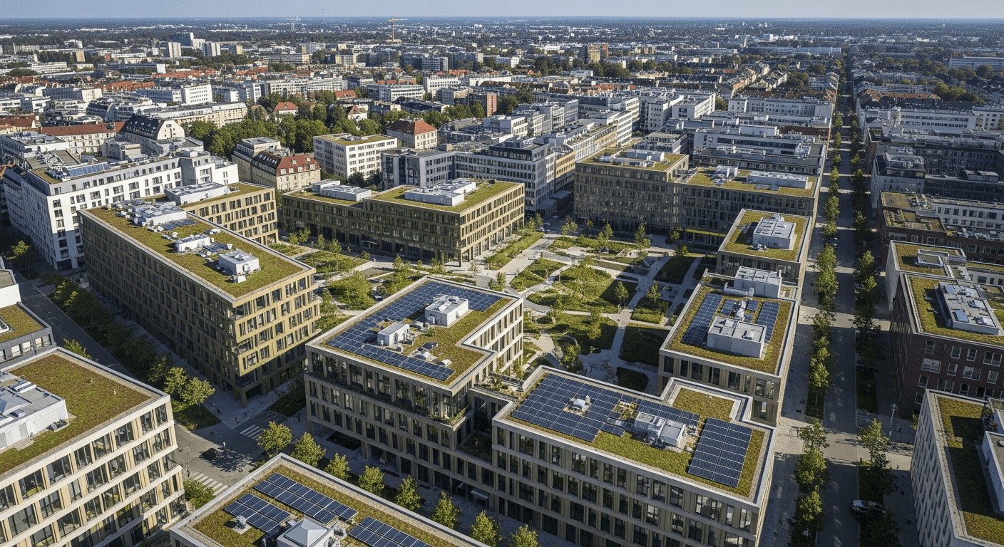 Toits verts et bâtiments durables intégrant la végétalisation pour adapter les villes au changement climatique