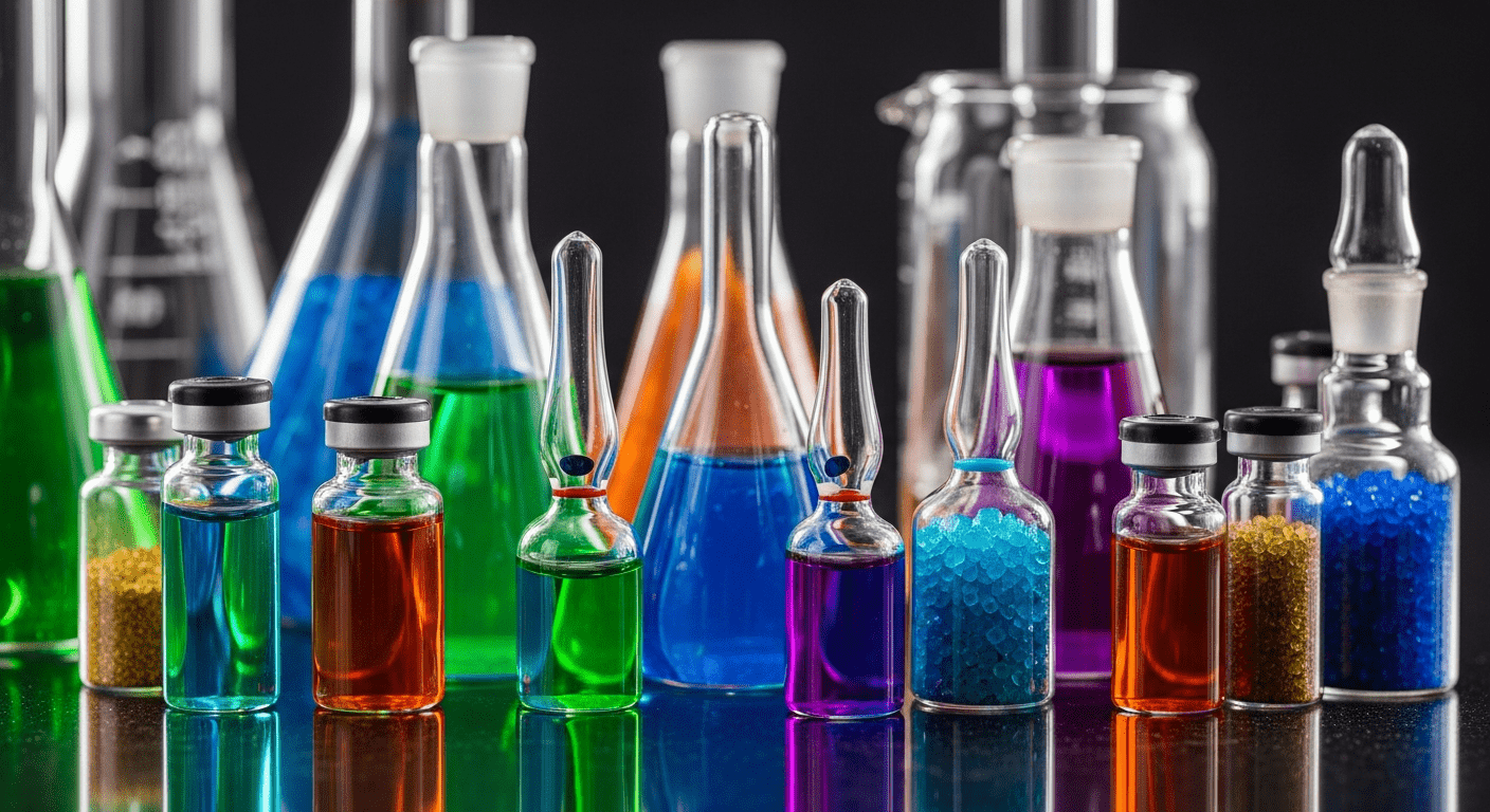 Tableau périodique des éléments flacons laboratoire chimie expériences