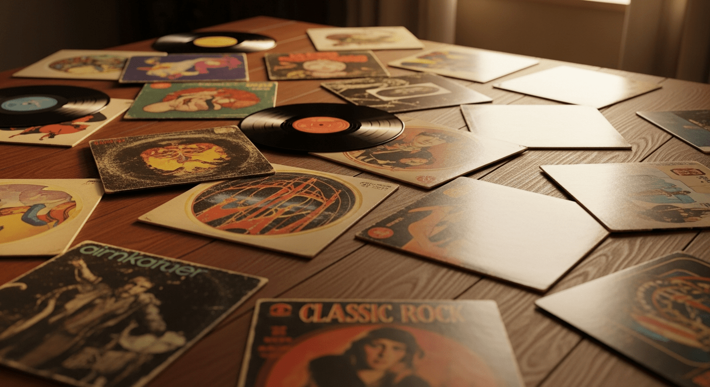 Johnny Hallyday : disques vinyles anciens représentant l'histoire musicale et l'héritage de l'artiste