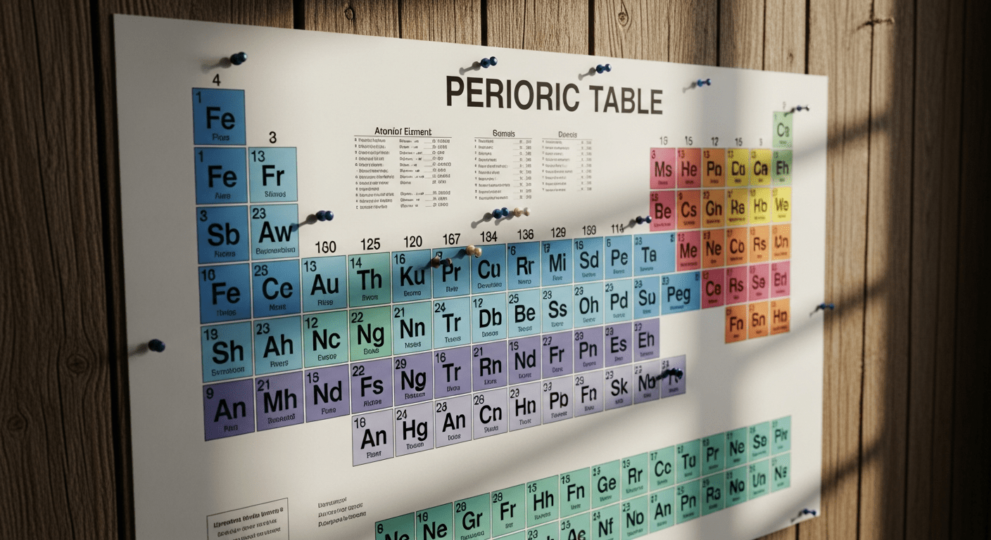Tableau périodique des éléments grand poster affiche mur chimie