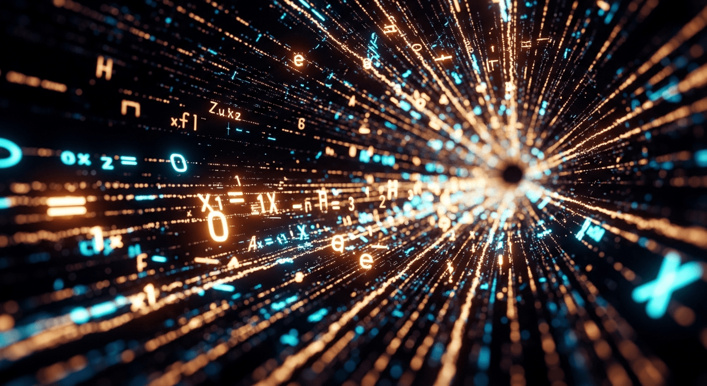 Apprentissage automatique représenté par des flux de données numériques et tokens lumineux dans un tunnel digital