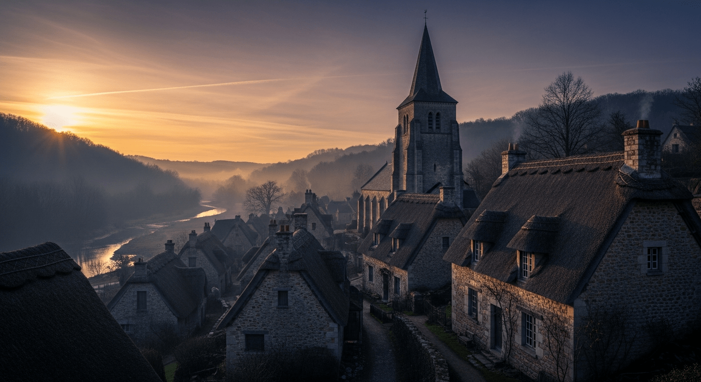 Histoire Jeanne d'Arc : reconstitution visuelle d'un village médiéval lorrain semblable à Domrémy au XVe siècle