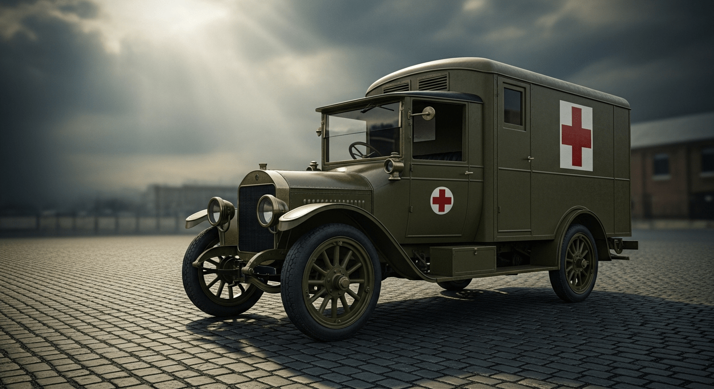 histoire Marie Curie : reconstitution d'une petite Curie, unité mobile de radiologie de la Première Guerre mondiale