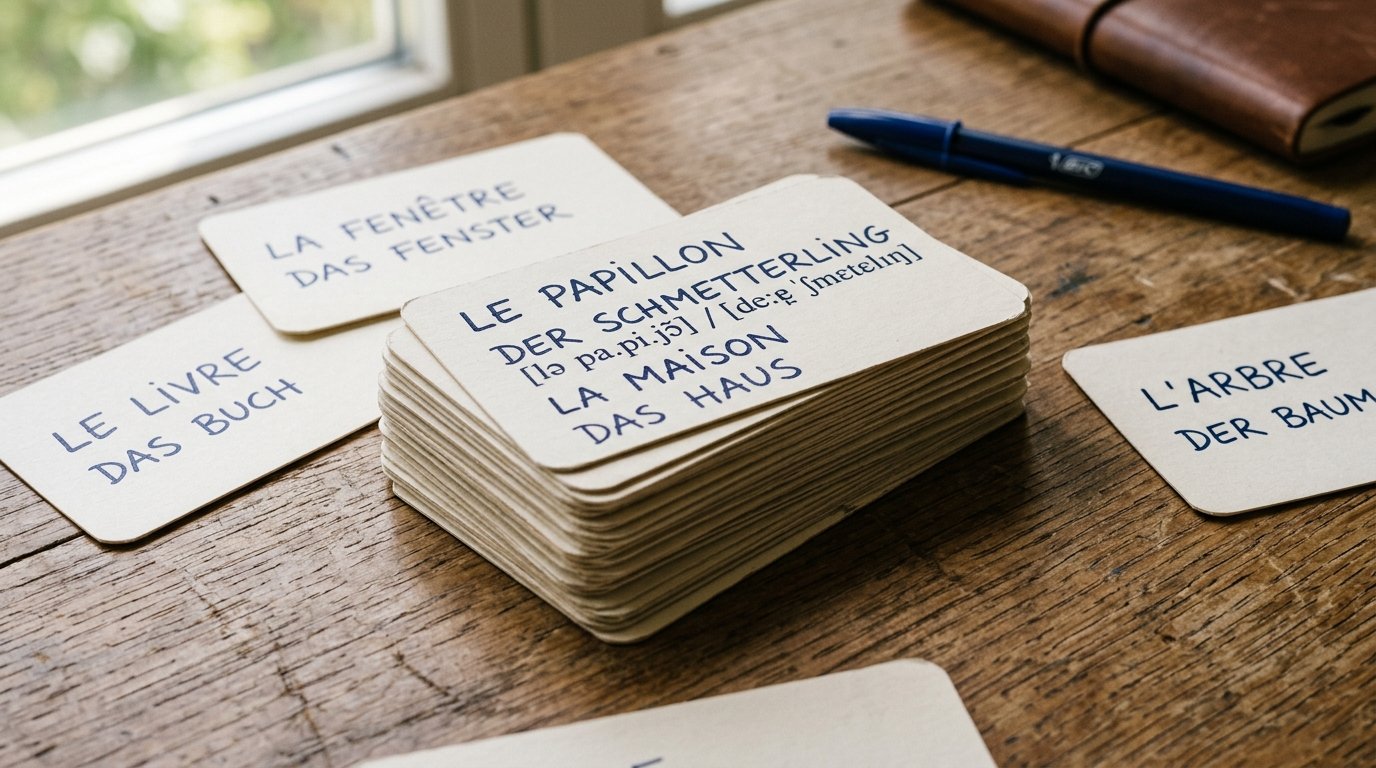 Apprendre une langue rapidement : fiches de révision espacée inspirées des travaux d'Ebbinghaus sur la courbe de l'oubli de 1885